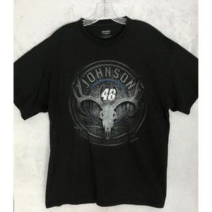 Jimmie Johnson #48 Cattle Skull T-Shirt Hendrick Motorsports NASCAR‎ Black XL